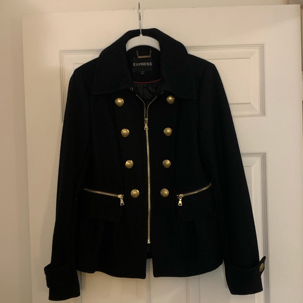Express black pea coat